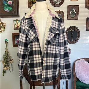 Plaid Sherpa-Lined Jacket
